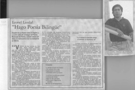 "Hago poesía bilingüe"  [artículo] Pedro Pablo Guerrero.