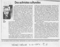Dos activistas culturales  [artículo] Luis Merino Reyes.