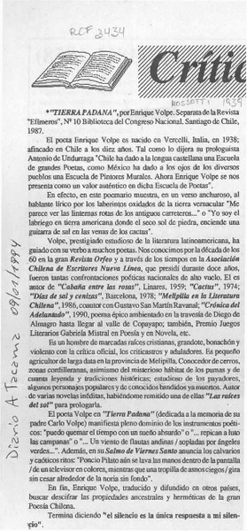 Crítica literaria  [artículo] Francisco Medina Cárdenas.