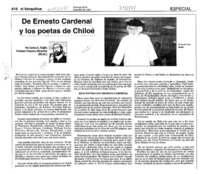 De Ernesto Cardenal y los poetas de Chiloé  [artículo] Carlos A. Trujillo.