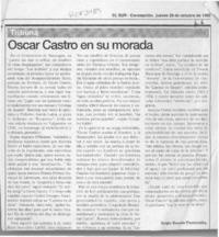 Oscar Castro en su morada  [artículo] Sergio Ramón Fuentealba.