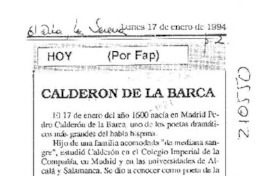 Calderón de la Barca  [artículo] Fap.