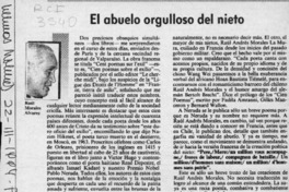 El abuelo orgulloso del nieto  [artículo] Raúl Morales Alvarez.