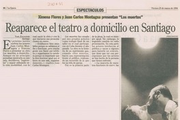 Reaparece el teatro a domicilio en Santiago
