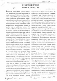 Gustavo Donoso, "Poemas de tierra y cielo"  [artículo] Nelson Cáceres.