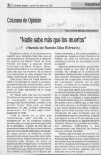 "Nadie sabe más que los muertos"  [artículo] Ronnie Muñoz Martineaux.