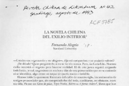 La novela chilena del exilio interior
