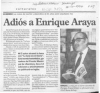 Adiós a Enrique Araya  [artículo].