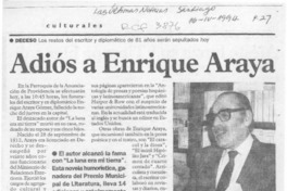 Adiós a Enrique Araya  [artículo].