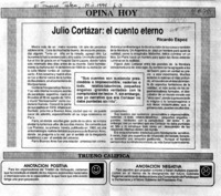 Julio Cortázar, el cuento eterno  [artículo] Ricardo Espoz.