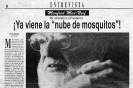Ya viene la "nube de mosquitos"!  [artículo] Mónica González.