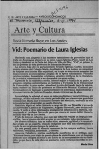 Vid, poemario de Laura Iglesias  [artículo] María Elina.