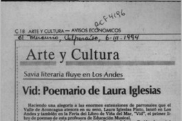 Vid, poemario de Laura Iglesias  [artículo] María Elina.