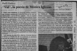 Vid, la poesía de Mónica Iglesias  [artículo] Azucena Caballero.