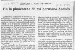 En la pinacoteca de mi hermano Andrés  [artículo] Bernardo A. Julio Contreras.