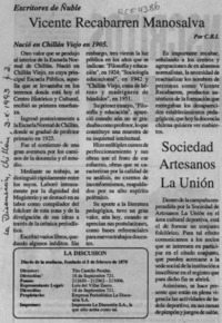Vicente Recabarren Manosalva  [artículo] C. R. I.