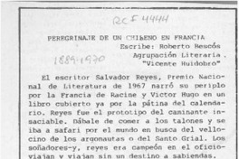 Peregrinaje de un chileno en Francia  [artículo] Roberto Bescós.