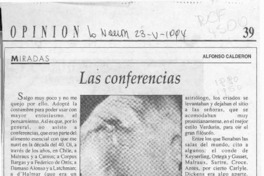 Las conferencias  [artículo] Alfonso Calderón.