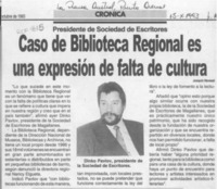Caso de biblioteca regional es una expresión de falta de cultura  [artículo] Joaquín Navasal.