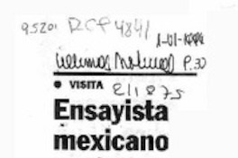 Ensayista mexicano en Chile  [artículo].
