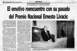 El emotivo reencuentro con su pasado del Premio nacional Ernesto Livacic  [artículo] Joaquín Navasal.