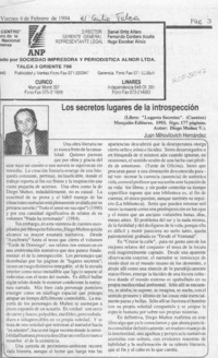 Los secretos lugares de la introspección  [artículo] Juan Mihovilovic Hernández.