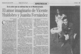 El amor imaginario de Vicente Huidobro y Juanita Fernández