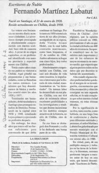 Fernando Martínez Labatut  [artículo] C. R. I.