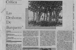 Las deshoras de Barquero  [artículo] Ana María Larraín.