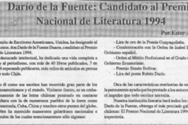 Darío de la Fuente, candidato al Premio Nacional de Literatura 1994  [artículo] Ester Ampuero T.