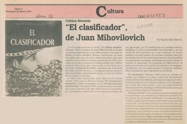 "El clasificador", de Juan Mihovilovic