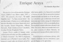 Enrique Araya  [artículo] Ramón Riquelme.
