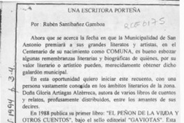Una escritora porteña  [artículo] Rubén Santibáñez Gamboa.
