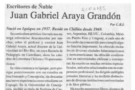 Juan Gabriel Araya Grandón  [artículo] C. R. I.