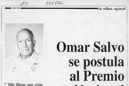 Omar Salvo se postula al Premio Nacional de Literatura