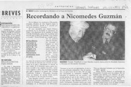 Recordando a Nicomedes Guzmán  [artículo].