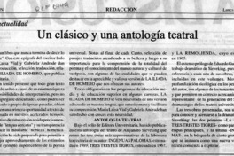 Un Clásico y una antología teatral  [artículo].