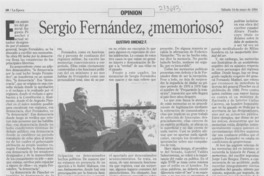Sergio Fernández, memorioso?