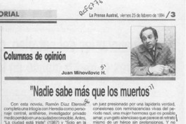"Nadie sabe más que los muertos"  [artículo] Juan Mihovilovic H.
