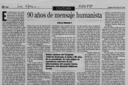 90 años de mensaje humamista  [artículo] Carlos Ominami P.