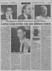 Carlos León revive con sus últimos textos  [artículo] Richard Vera.