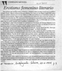 Erotismo femenino literario  [artículo] Conrado Menzel.