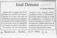 José Donoso  [artículo] Ramón Riquelme.