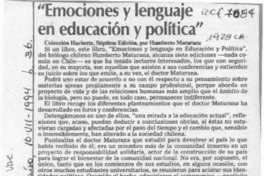 "Emociones y lenguaje en educación y política"  [artículo] H. R. Cortés.