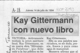 Kay Gittermann con nuevo libro  [artículo] Manuel Burgos.