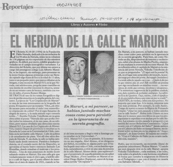 El Neruda de la calle Maruri