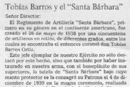 Tobías Barros y el "Santa Bárbara"