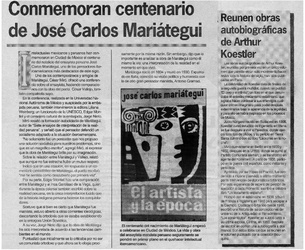 Conmemoran centenario de José Carlos Mariátegui.