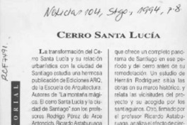 Cerro Santa Lucía  [artículo].