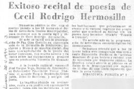 Exitoso recital de poesía de Cecil Rodrigo Hermosilla